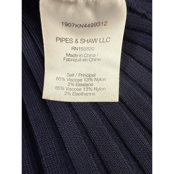 Veronica Beard Womens Clara Scoop Square Neck Wide Rib Stretch Sweater Navy Sz M - Picture 9 of 10